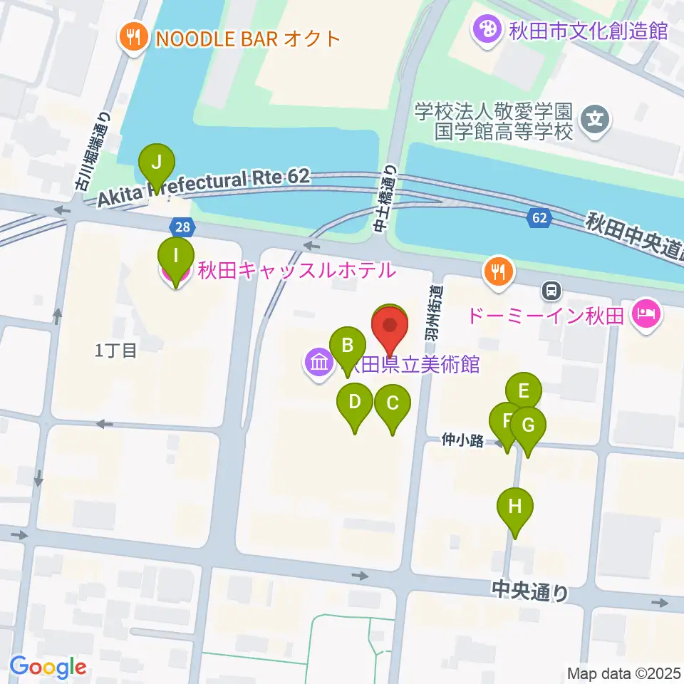 にぎわい交流館AU（あう）周辺のカフェ一覧地図