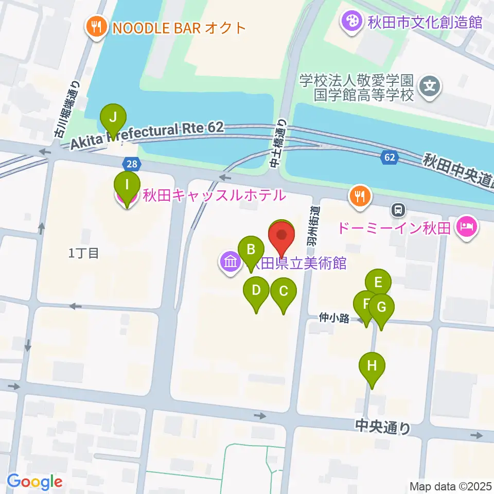 にぎわい交流館AU（あう）周辺のカフェ一覧地図