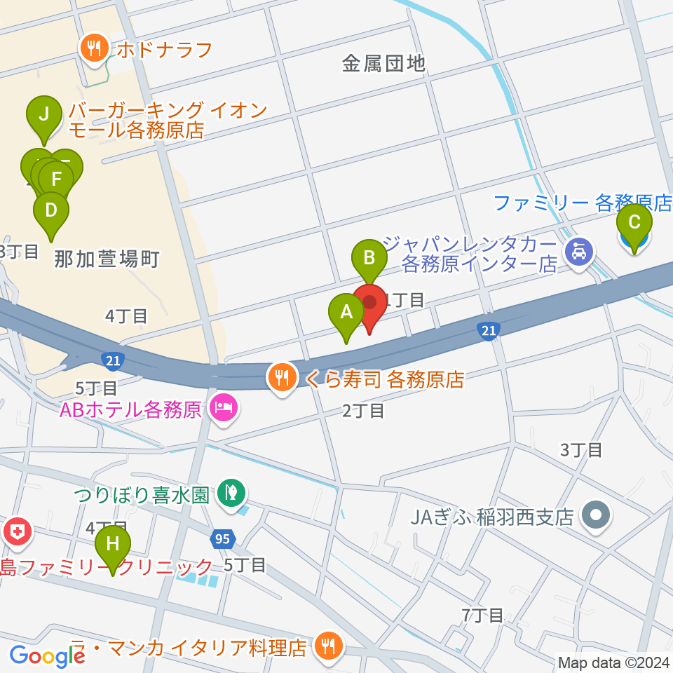 各務原ソルト＆ペッパー周辺のカフェ一覧地図