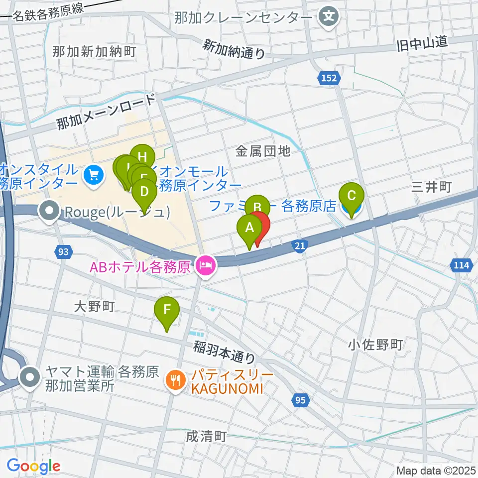各務原ソルト＆ペッパー周辺のカフェ一覧地図