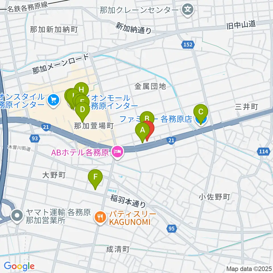 各務原ソルト＆ペッパー周辺のカフェ一覧地図