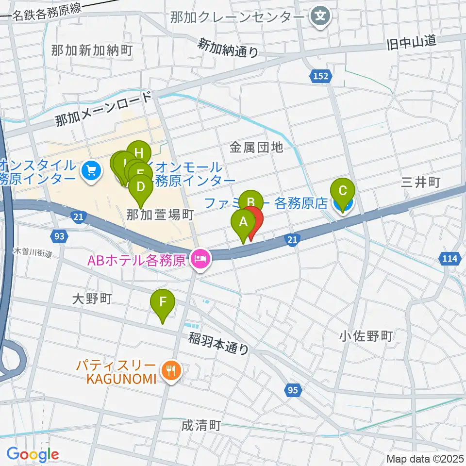 各務原ソルト＆ペッパー周辺のカフェ一覧地図