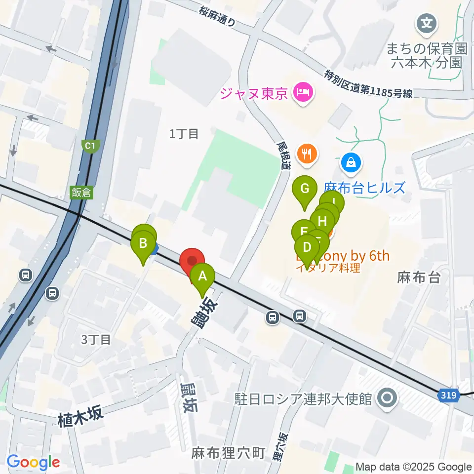 六本木CUBE周辺のカフェ一覧地図