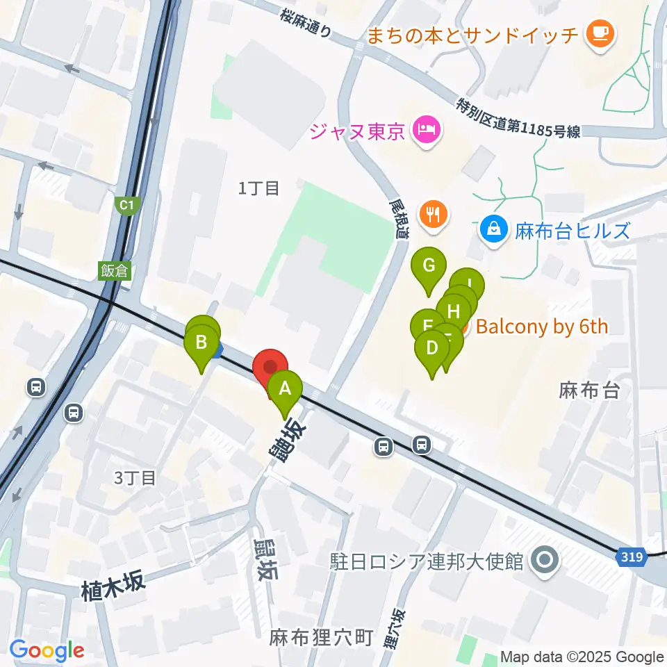 六本木CUBE周辺のカフェ一覧地図