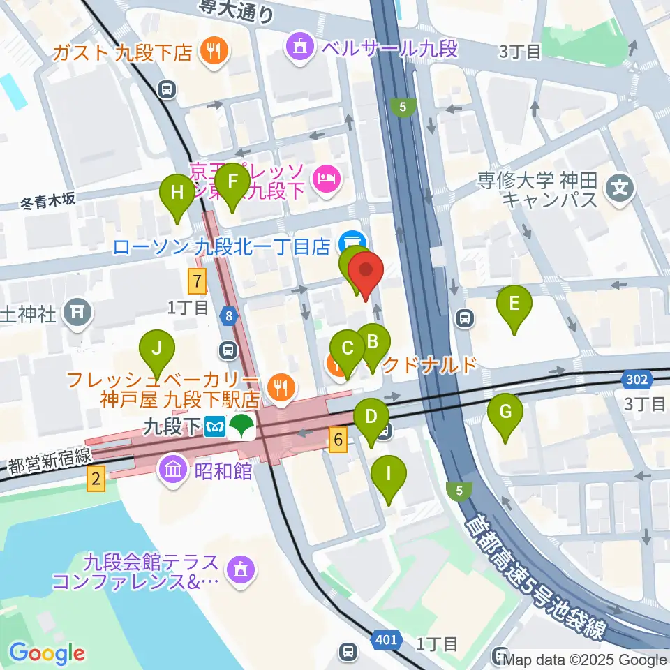 美ら音工房ヨーゼフ 東京店周辺のカフェ一覧地図