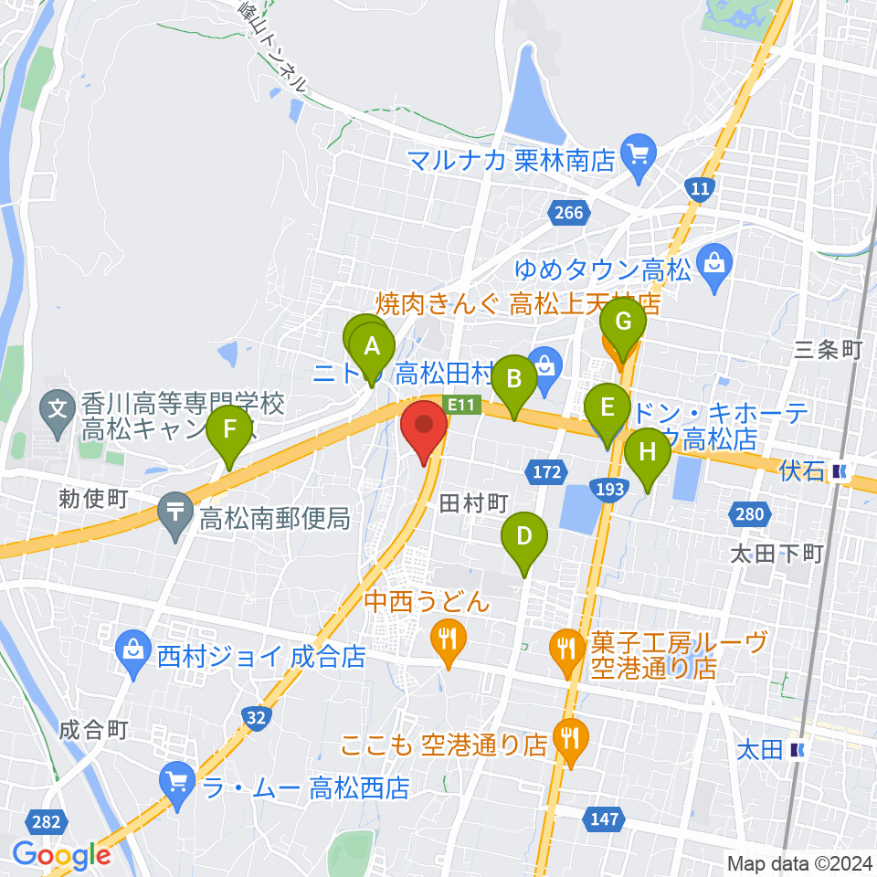 ピアノサロン・フィアカ周辺のカフェ一覧地図