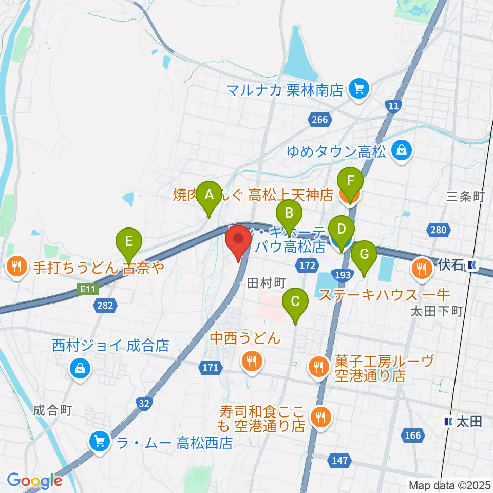 ピアノサロン・フィアカ周辺のカフェ一覧地図