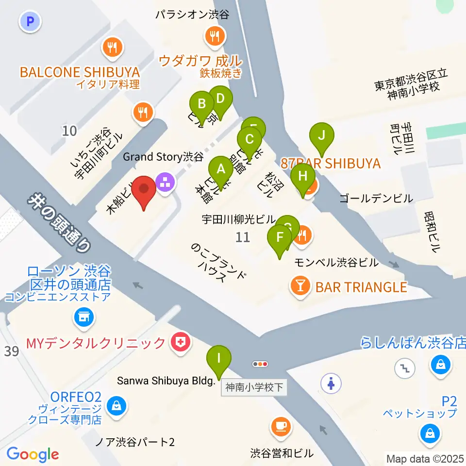 渋谷JUMP周辺のカフェ一覧地図