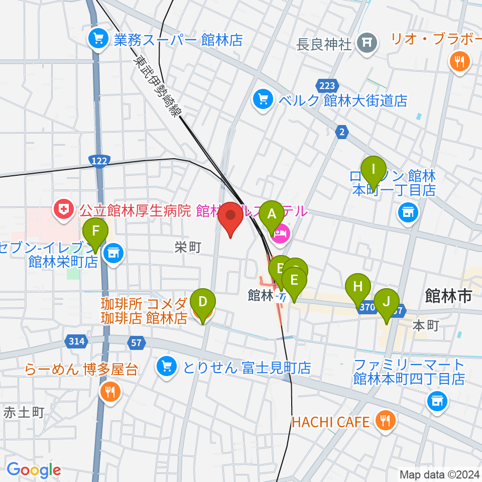 文右衛門ホール周辺のカフェ一覧地図