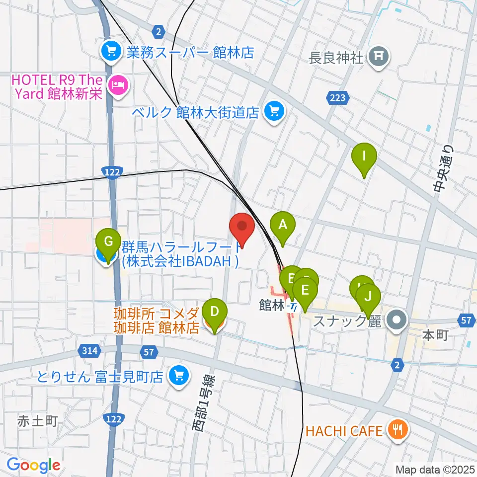 文右衛門ホール周辺のカフェ一覧地図