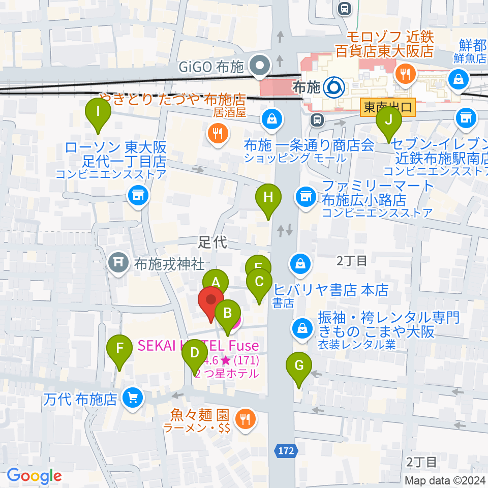 エジプトレコーズ周辺のカフェ一覧地図