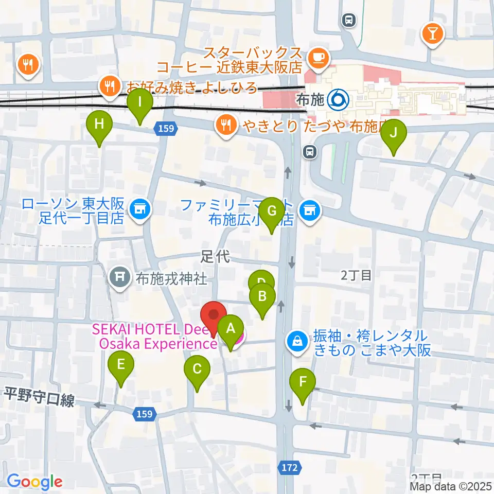 エジプトレコーズ周辺のカフェ一覧地図