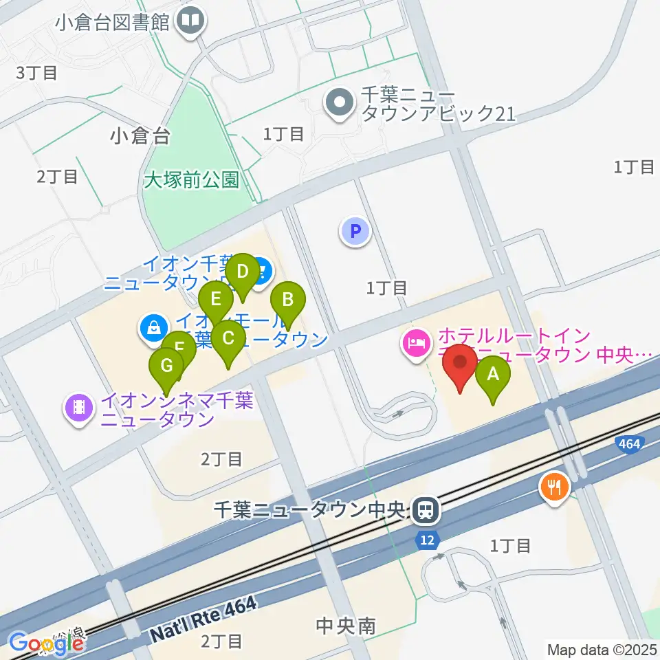 伊藤楽器 千葉ニュータウン中央センター周辺のカフェ一覧地図