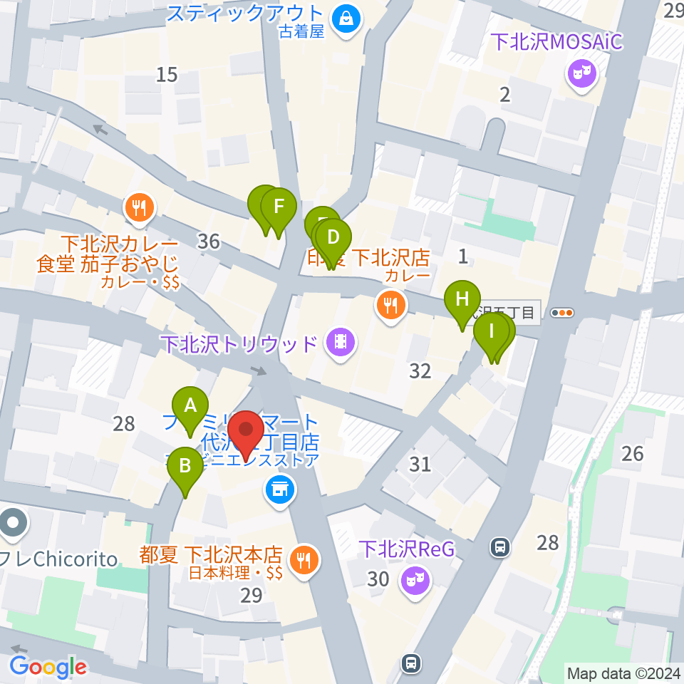 BM Studio周辺のカフェ一覧地図