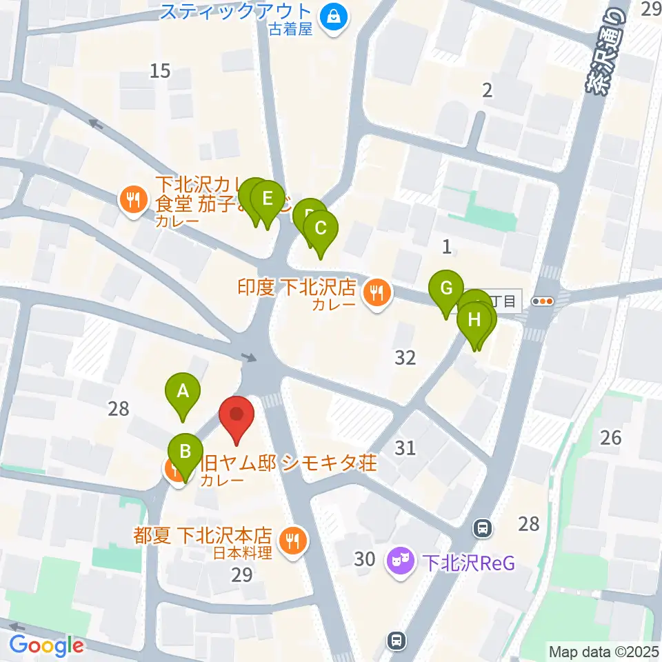 BM Studio周辺のカフェ一覧地図