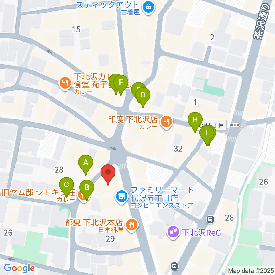 BM Studio周辺のカフェ一覧地図