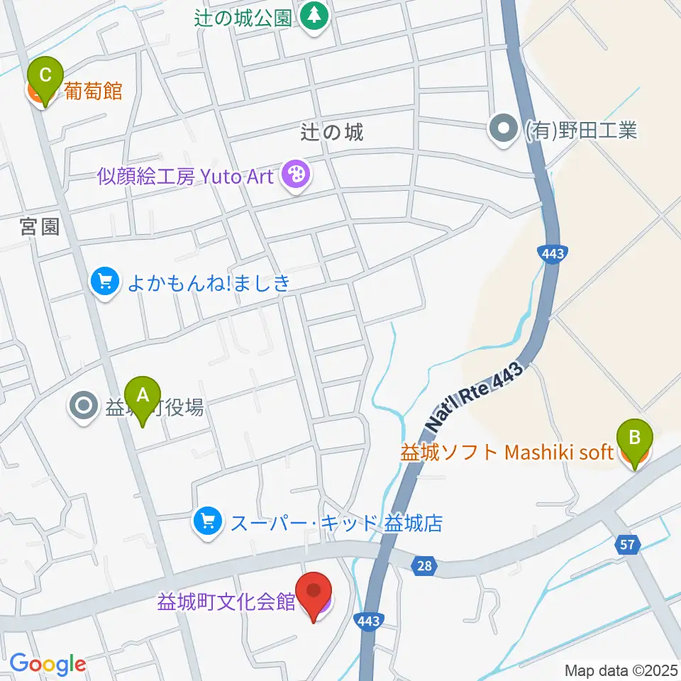 益城町文化会館周辺のカフェ一覧地図
