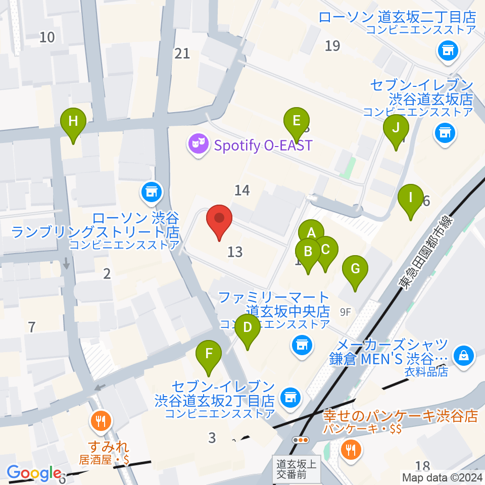 渋谷DESEO周辺のカフェ一覧地図