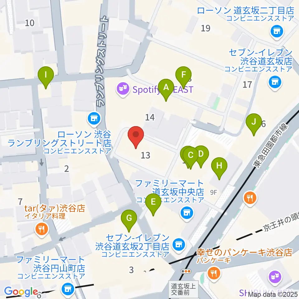 渋谷DESEO周辺のカフェ一覧地図