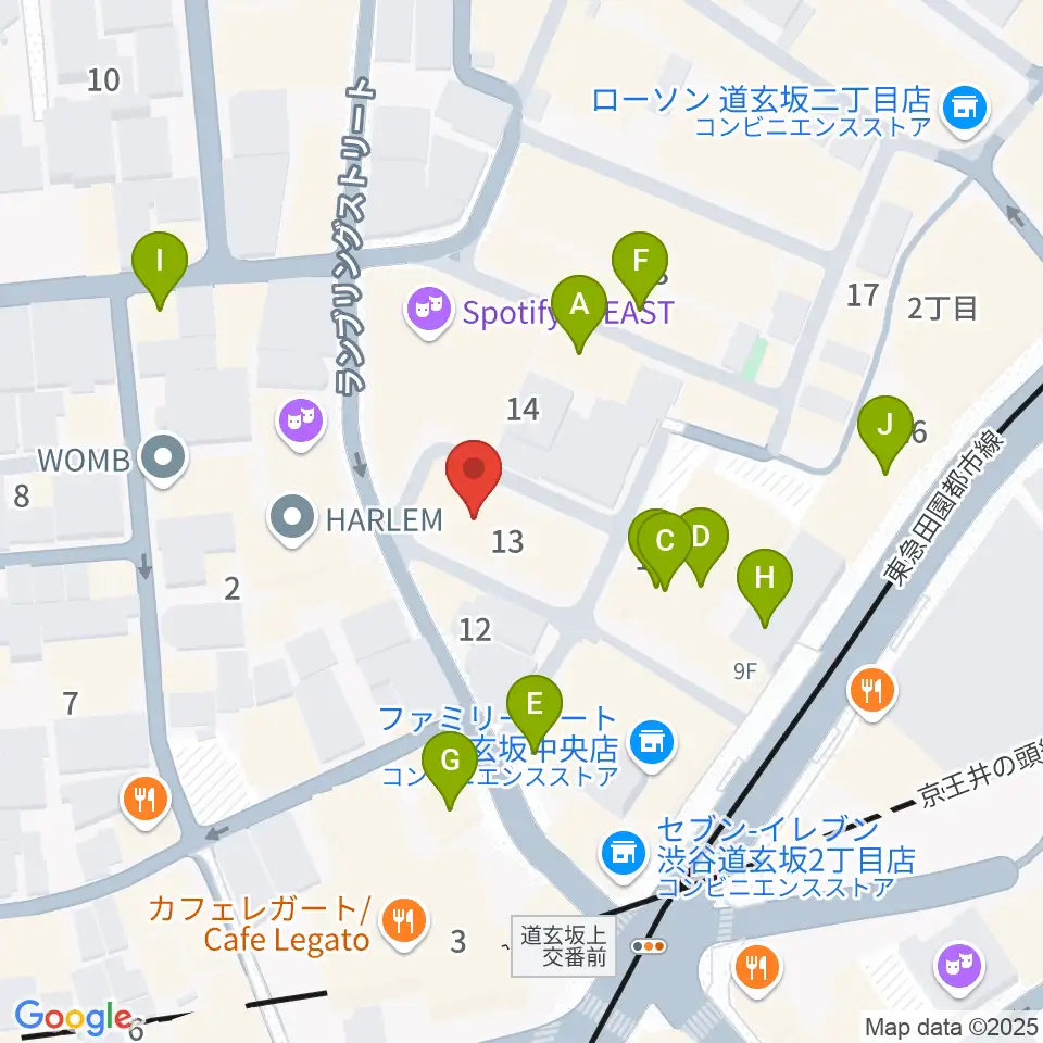 渋谷DESEO周辺のカフェ一覧地図