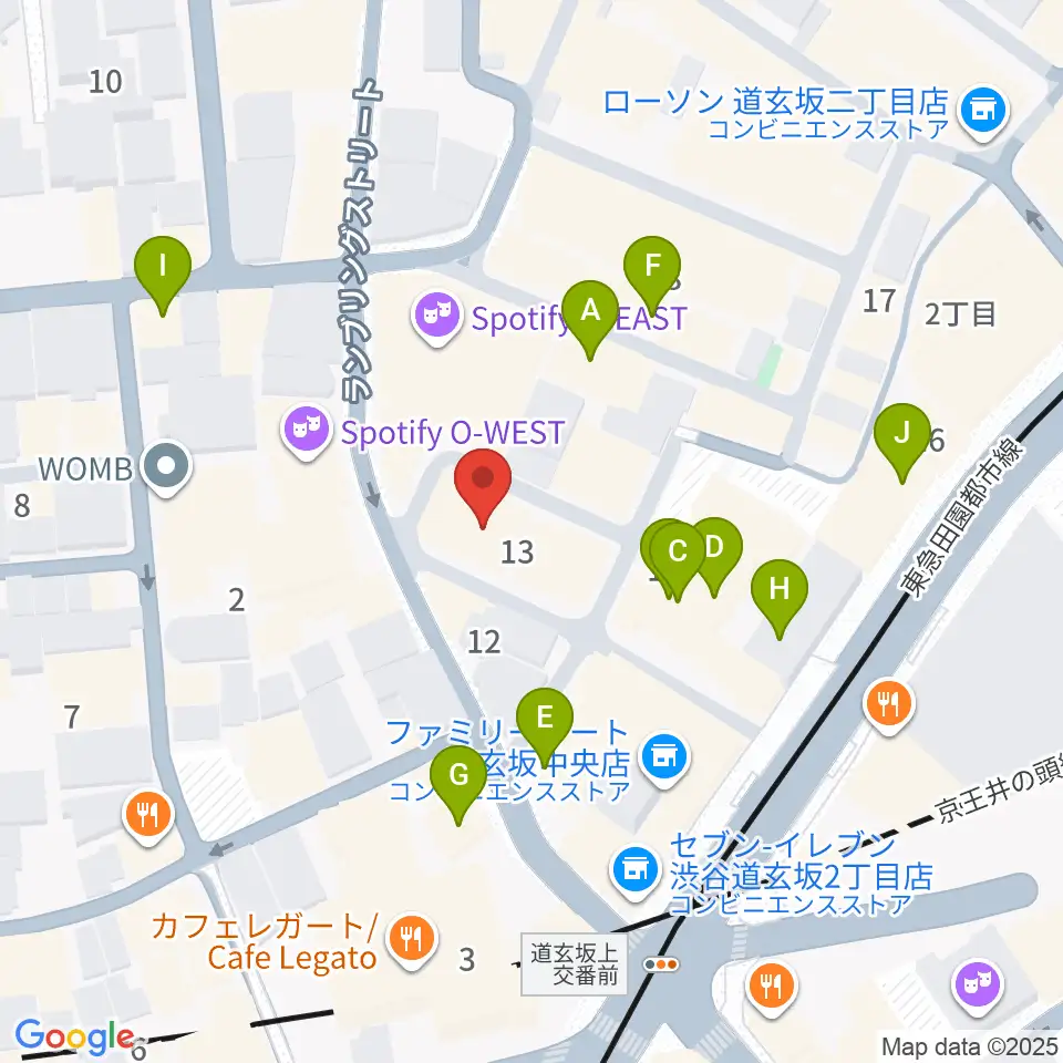 渋谷DESEO周辺のカフェ一覧地図