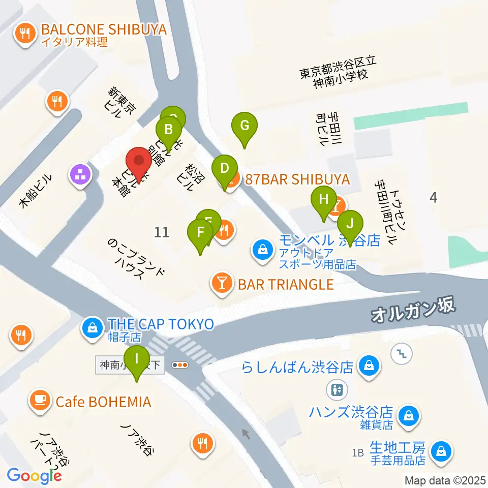 渋谷next records周辺のカフェ一覧地図