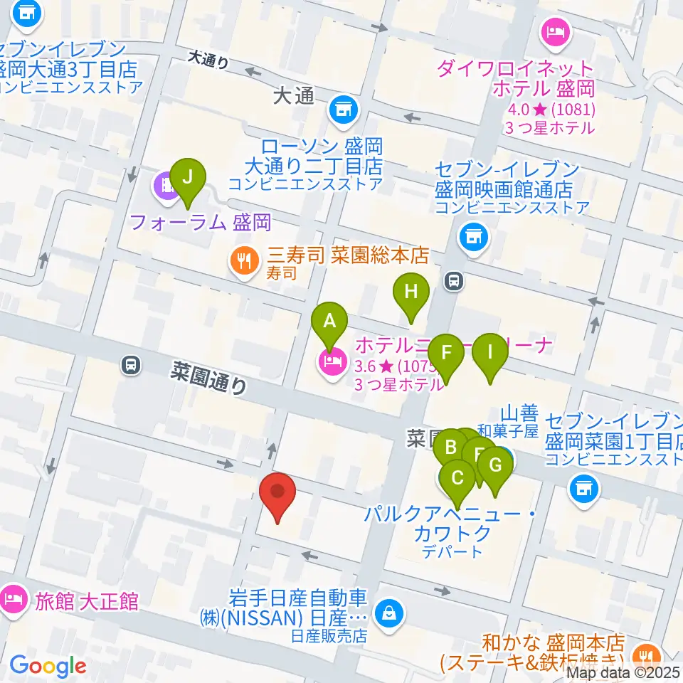 SOUND CHANNEL周辺のカフェ一覧地図