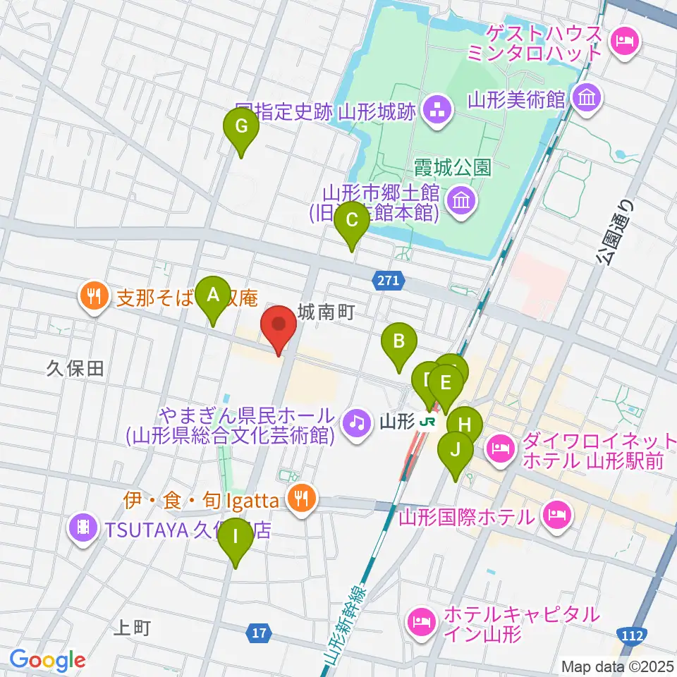 山形RAF-REC周辺のカフェ一覧地図