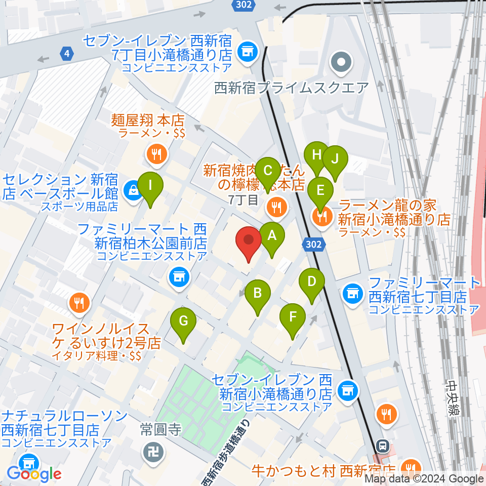 ガーデンシェッド周辺のカフェ一覧地図