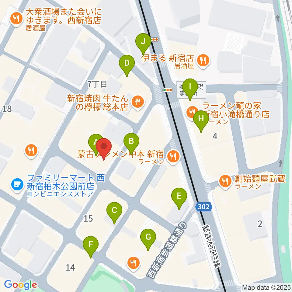 ガーデンシェッド周辺のカフェ一覧地図