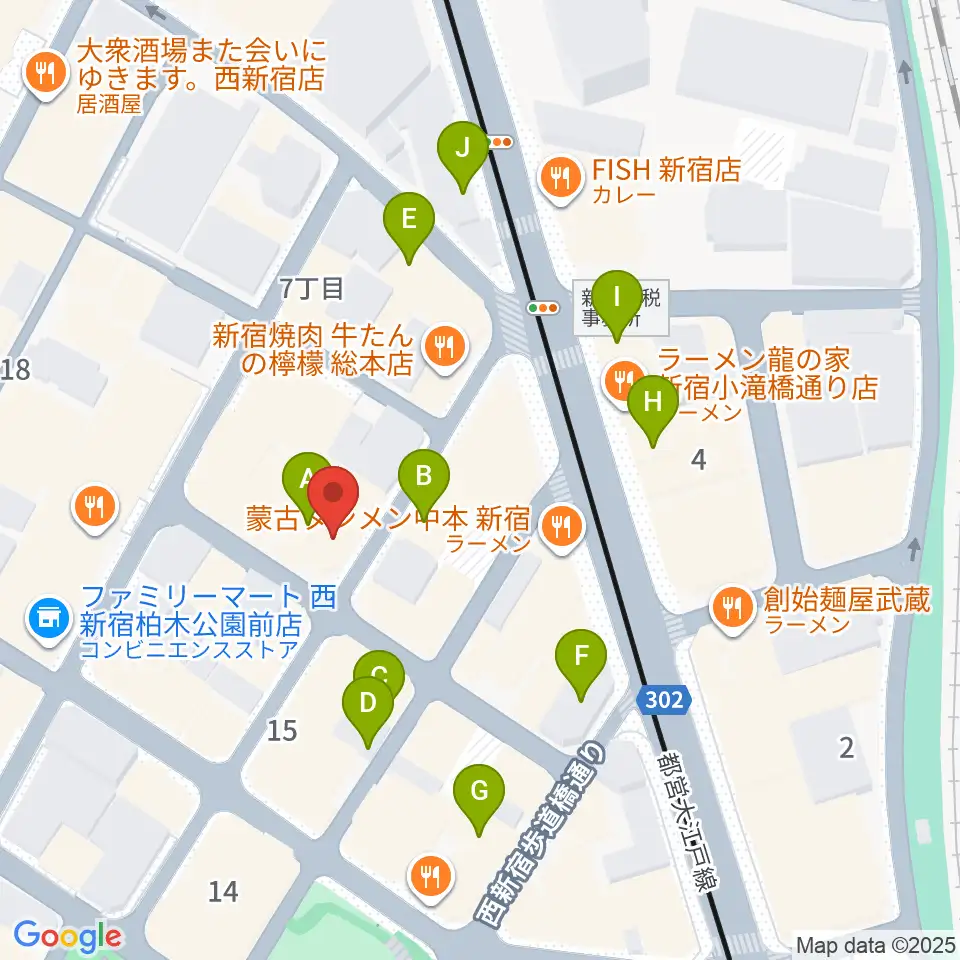 ガーデンシェッド周辺のカフェ一覧地図