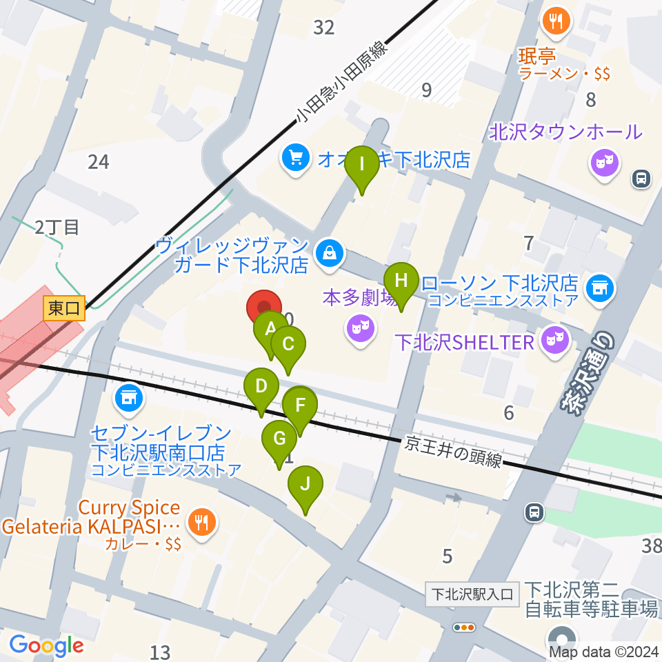 新宿レコード周辺のカフェ一覧地図