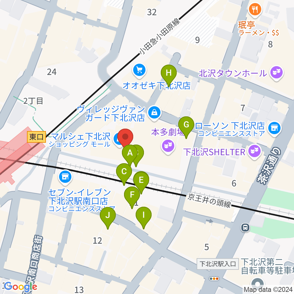 新宿レコード周辺のカフェ一覧地図