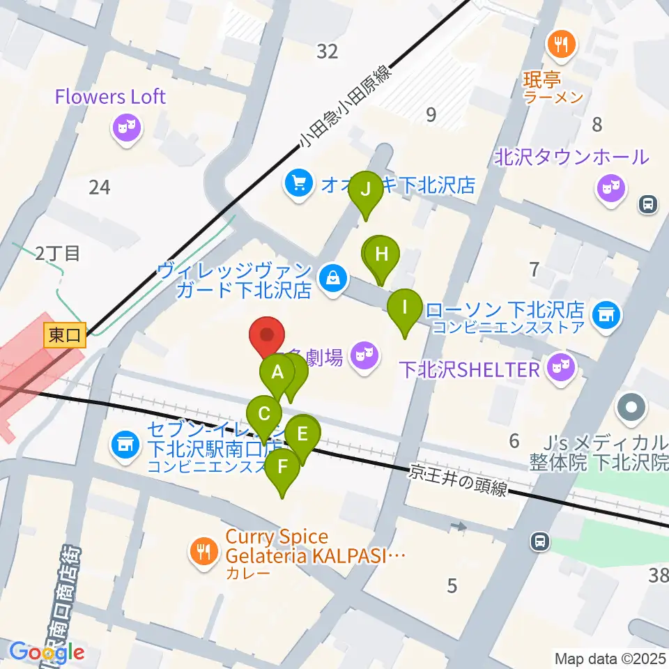 新宿レコード周辺のカフェ一覧地図
