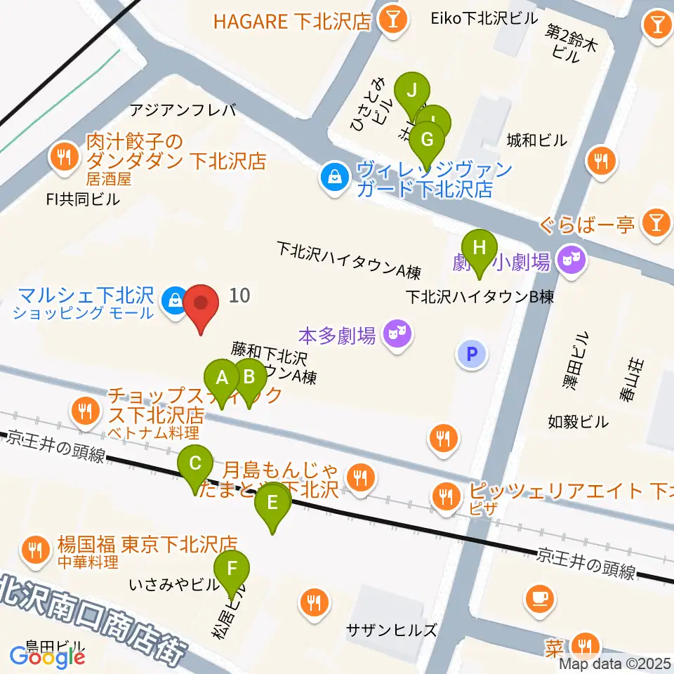 新宿レコード周辺のカフェ一覧地図