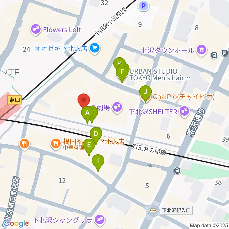 新宿レコード周辺のカフェ一覧地図
