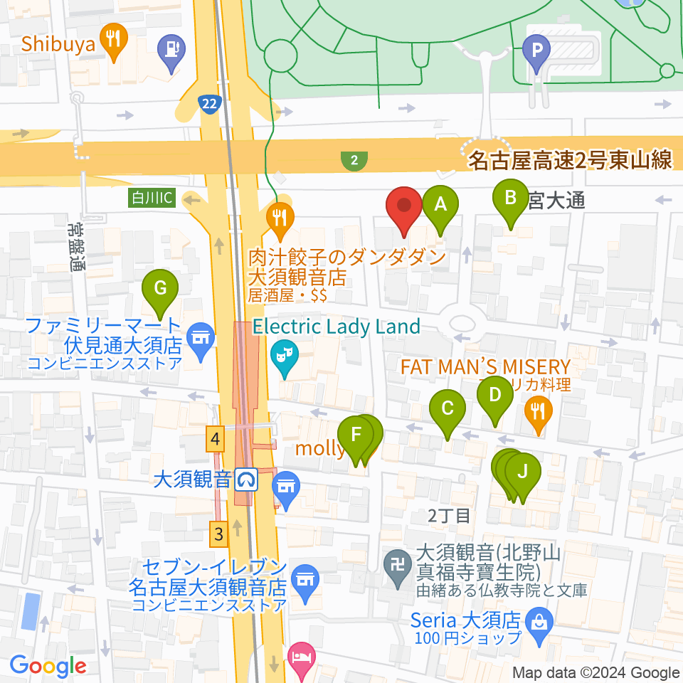 DISK HEAVEN 名古屋周辺のカフェ一覧地図