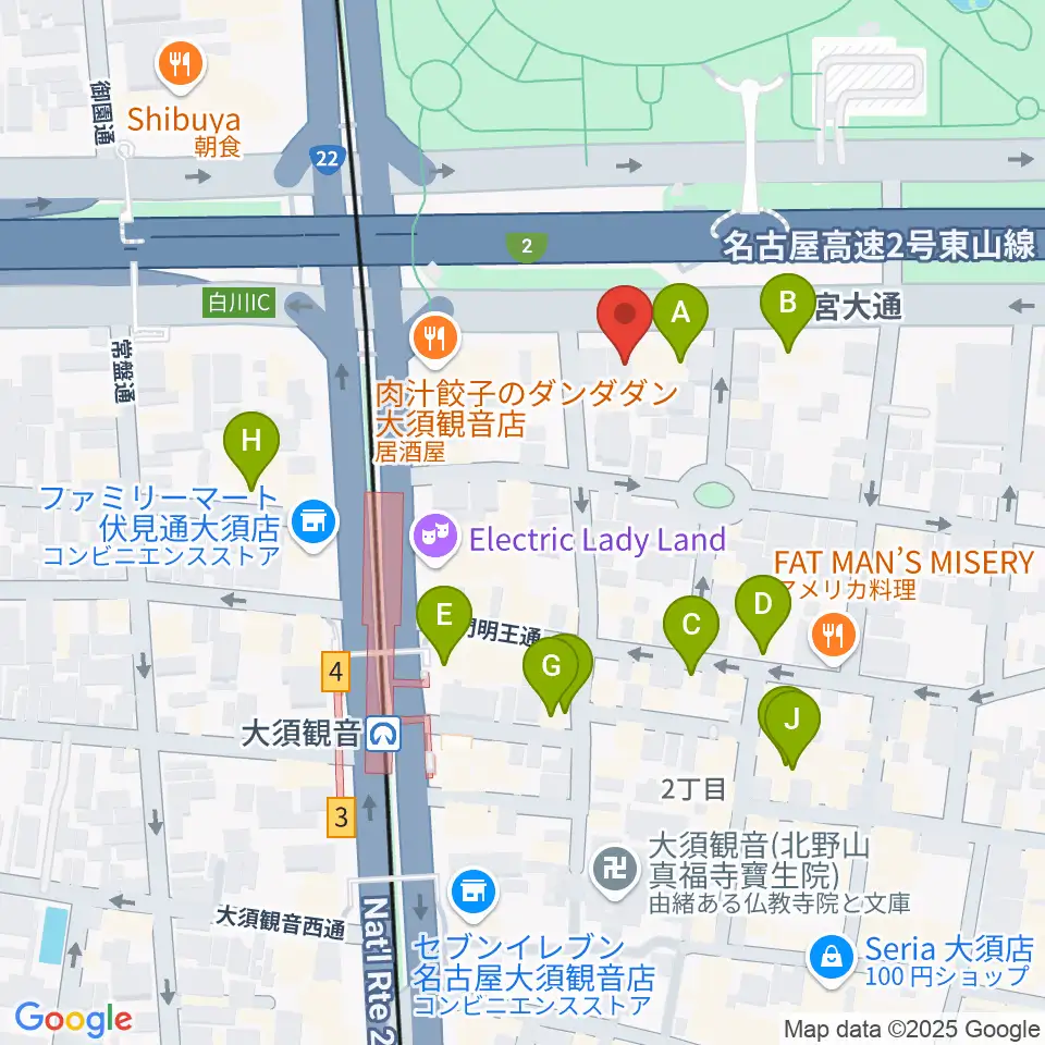 DISK HEAVEN 名古屋周辺のカフェ一覧地図