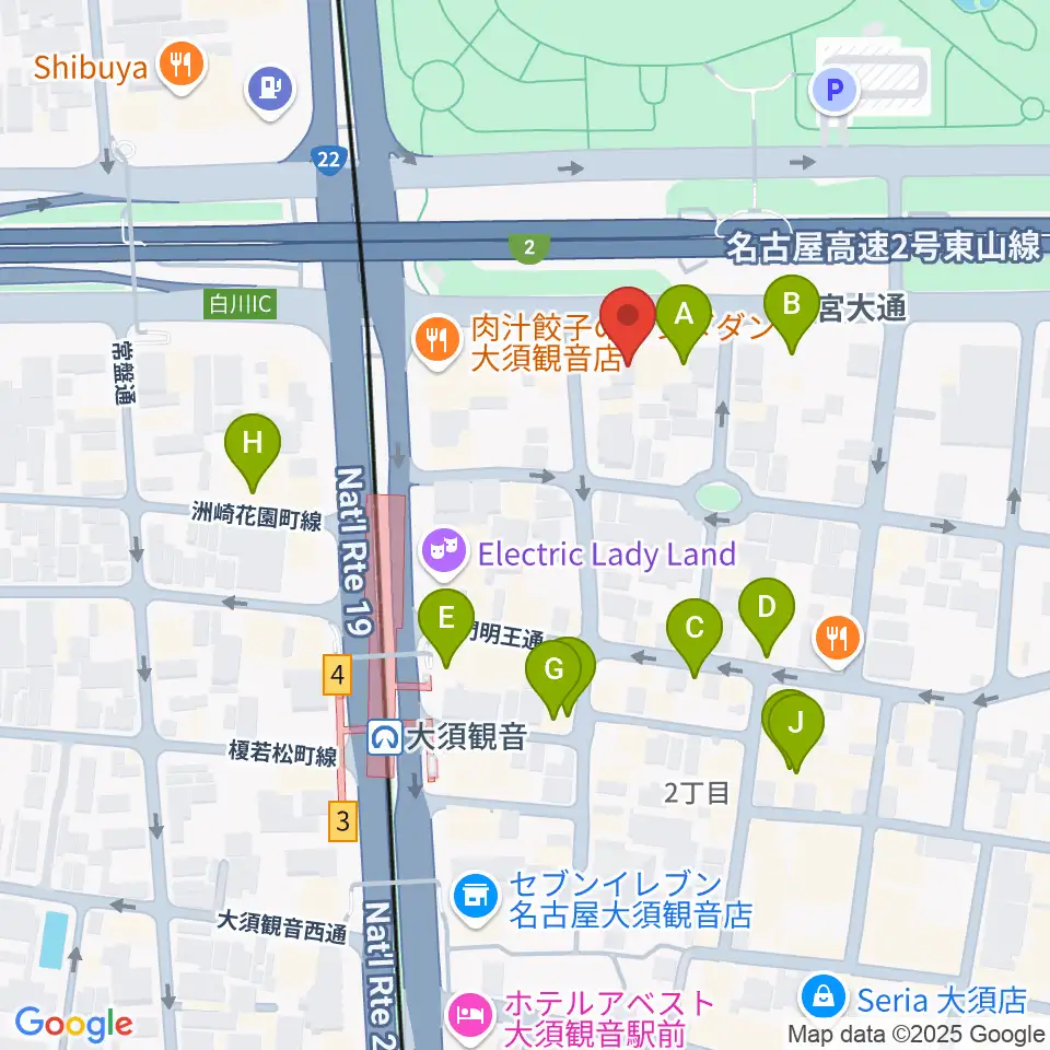DISK HEAVEN 名古屋周辺のカフェ一覧地図