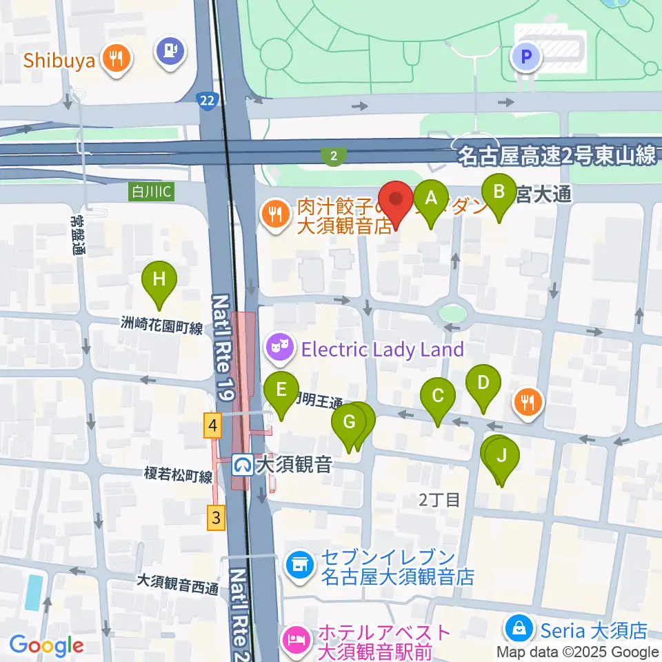 DISK HEAVEN 名古屋周辺のカフェ一覧地図