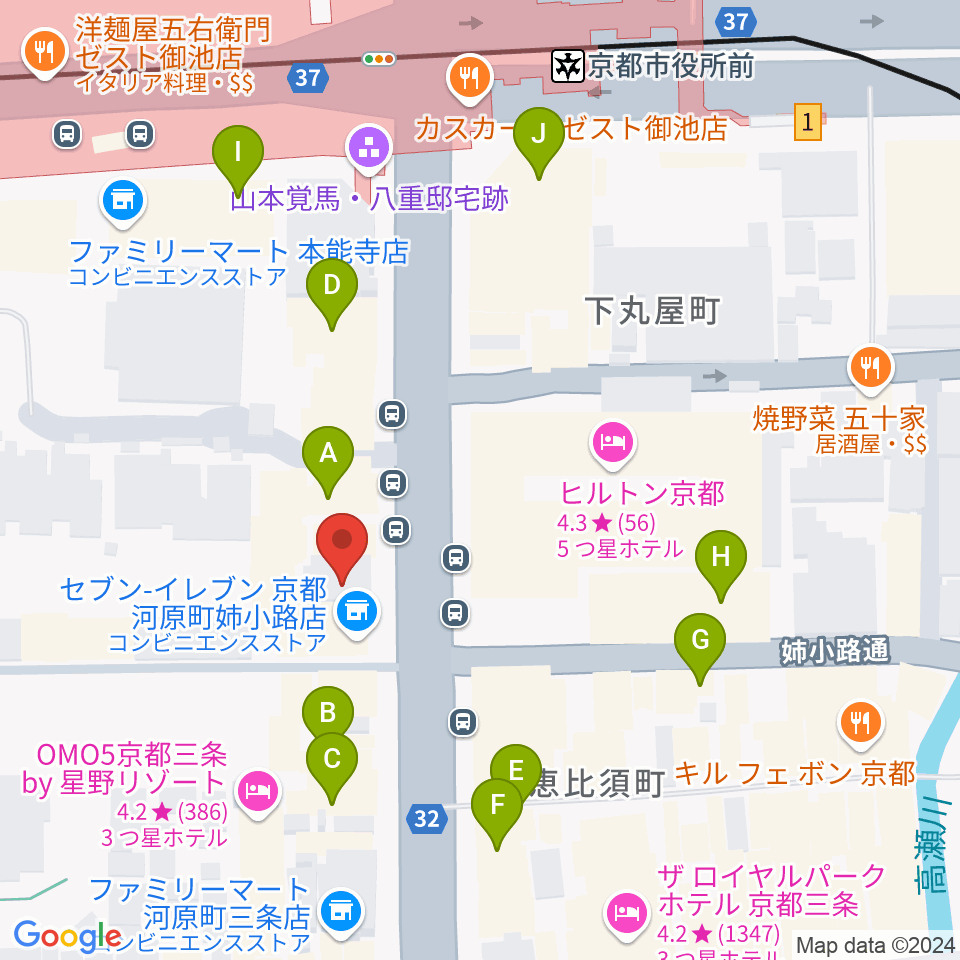 JET SET京都店周辺のカフェ一覧地図