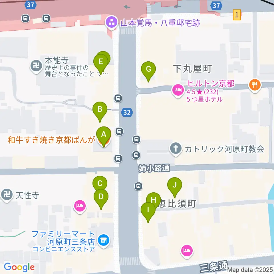 JET SET京都店周辺のカフェ一覧地図