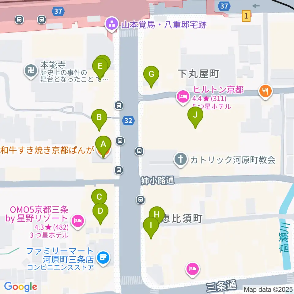 JET SET京都店周辺のカフェ一覧地図