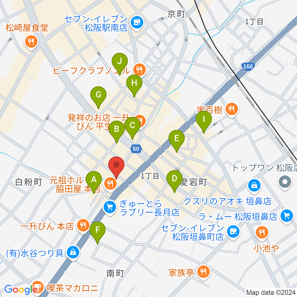 松阪ROCKERS CLUB周辺のカフェ一覧地図