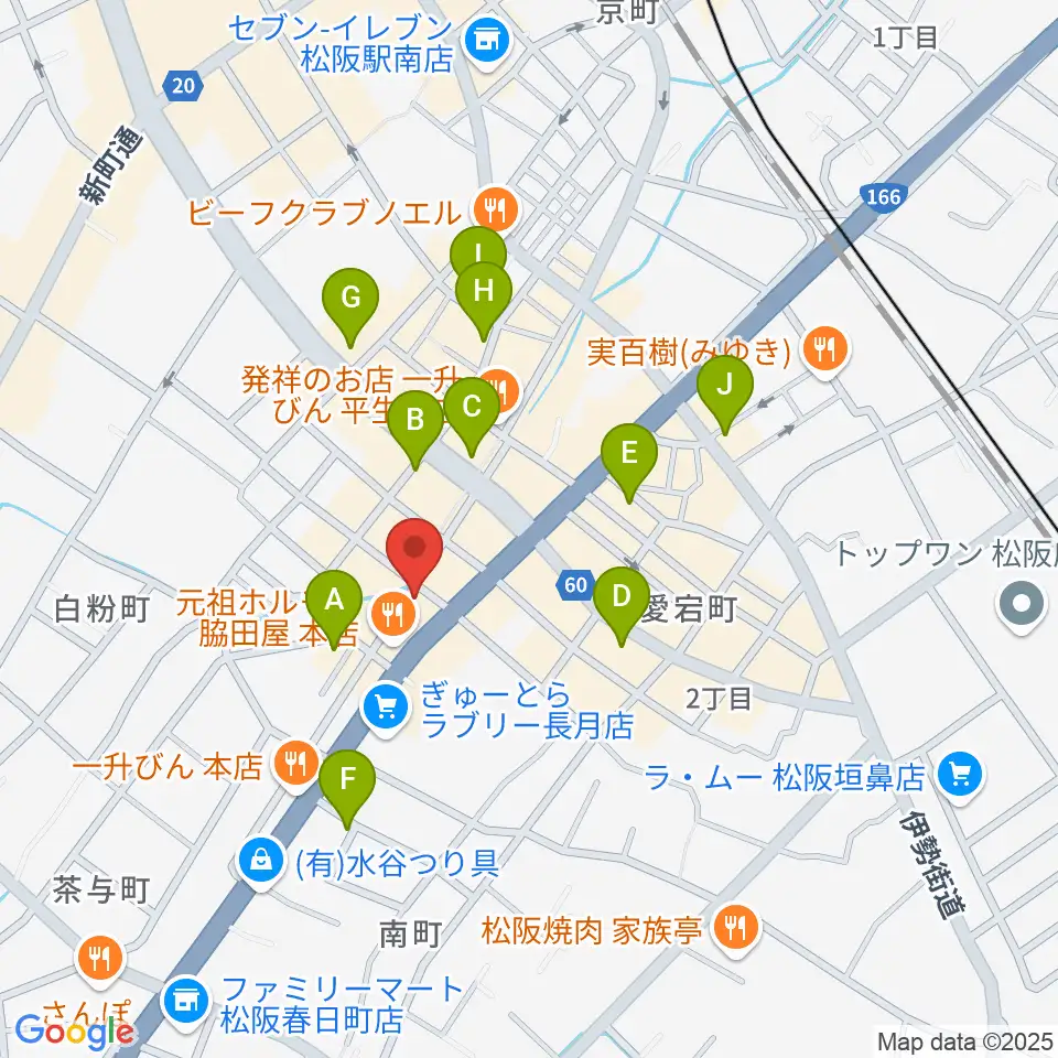 松阪ROCKERS CLUB周辺のカフェ一覧地図