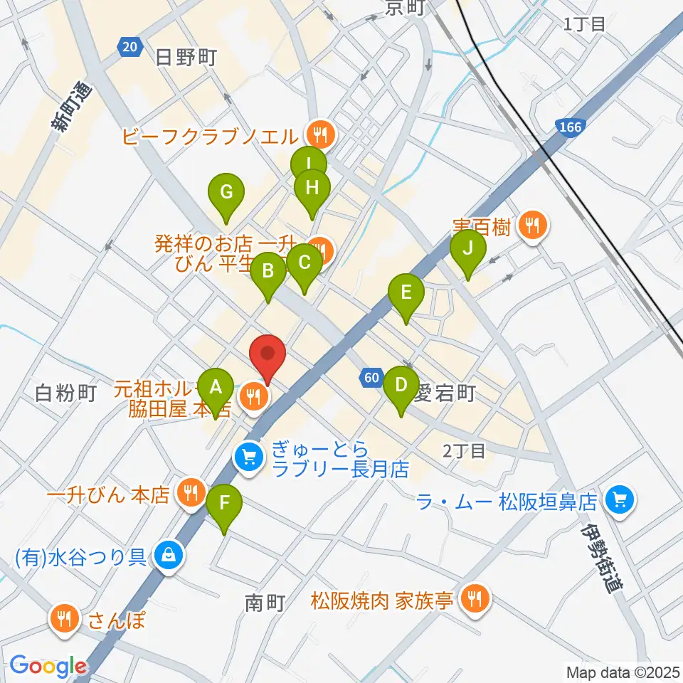 松阪ROCKERS CLUB周辺のカフェ一覧地図