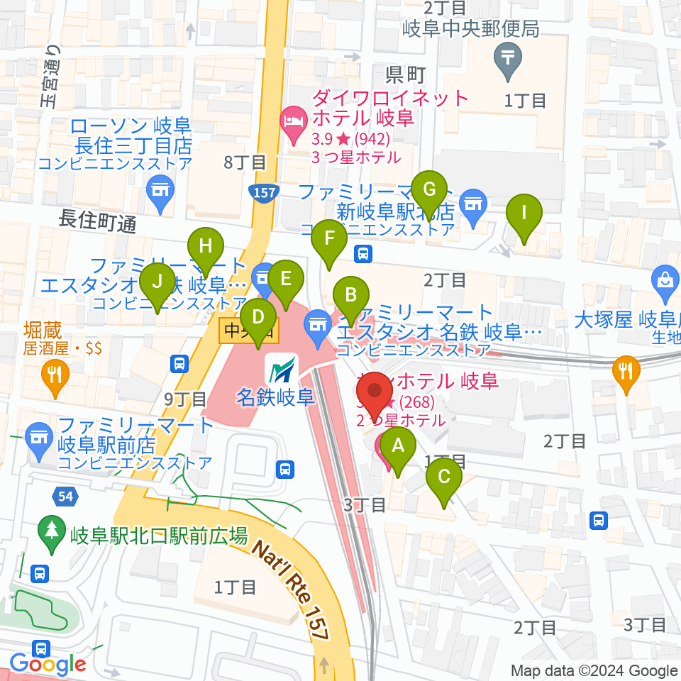 バナナレコード岐阜店周辺のカフェ一覧地図