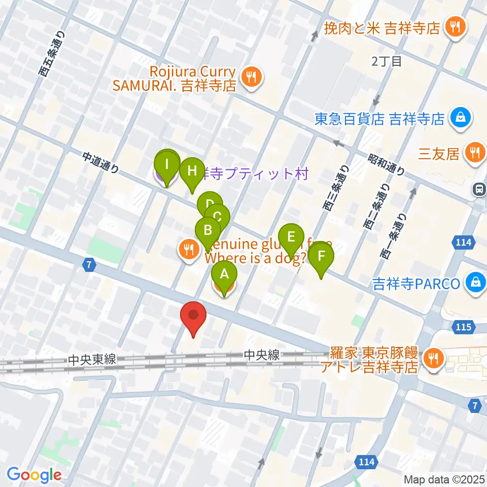 ココナッツディスク吉祥寺店周辺のカフェ一覧地図