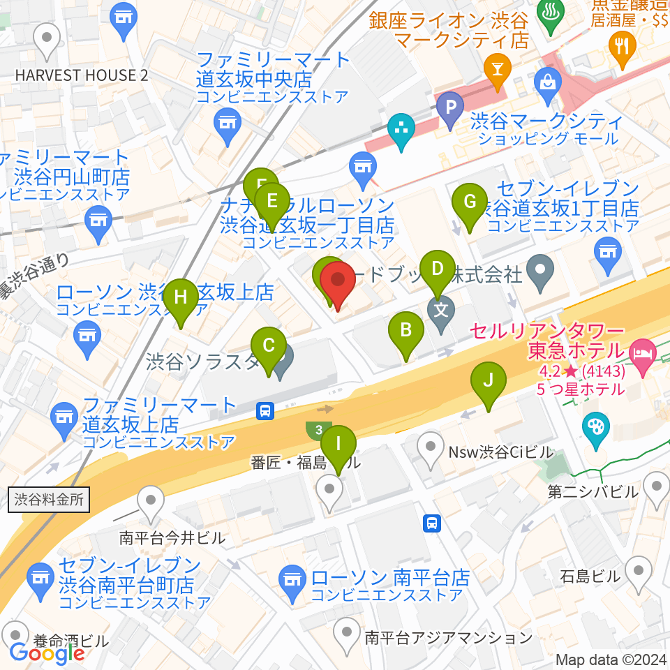 渋谷GUILTY周辺のカフェ一覧地図