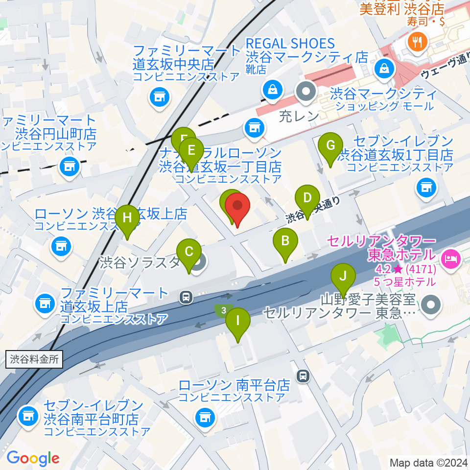 渋谷GUILTY周辺のカフェ一覧地図